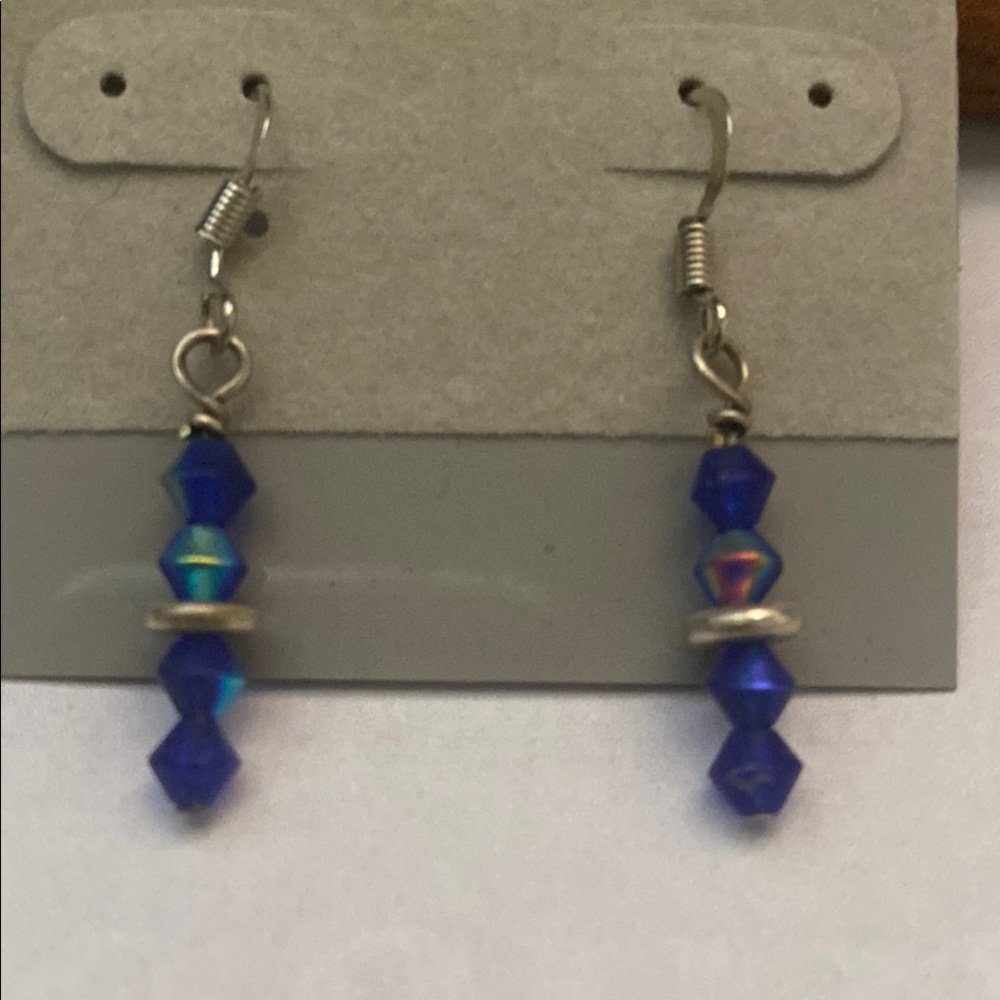Blue Beaded Earrings